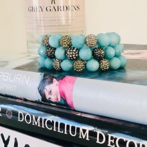 Shop Amazonite and Gunmetal Pave Ball Bracelet